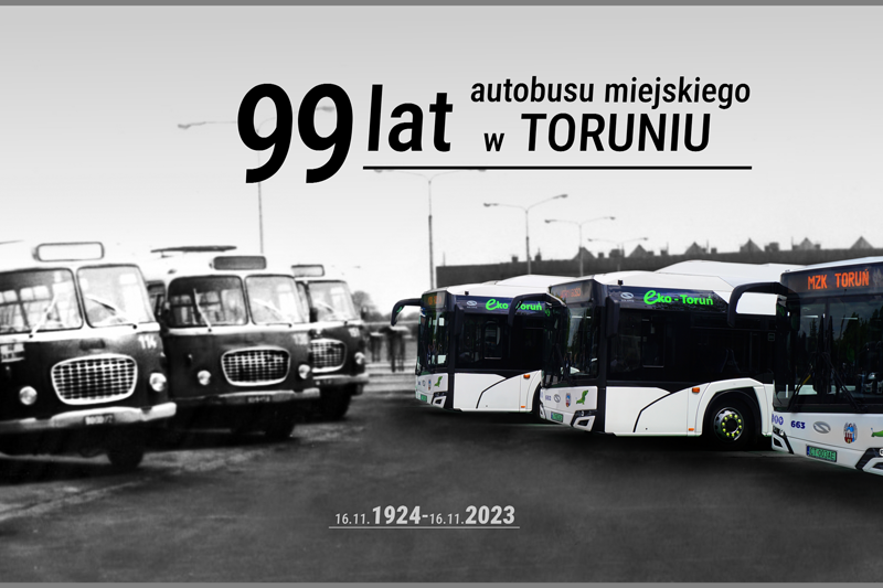 99 lat autobusu miejskiego - grafika