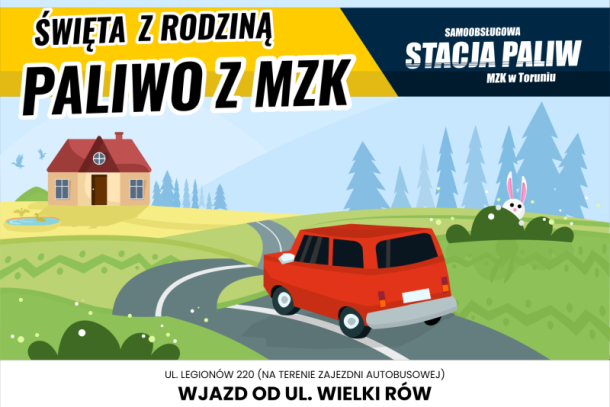 Grafika - stacja paliw w Wielkanoc