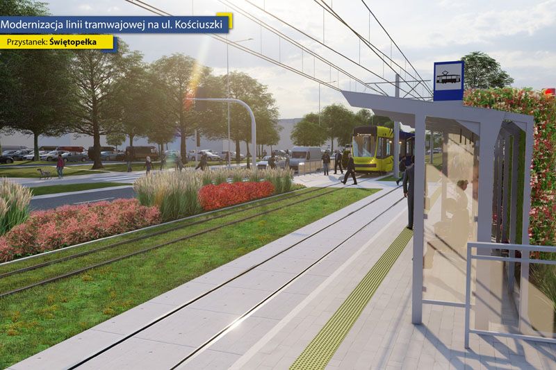 Wizualizacja przystanku tramwajowego