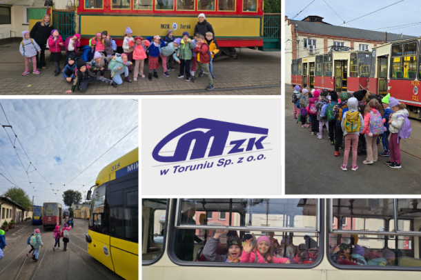 Zdjęcia z wycieczki ze Szkoły Salezjanów w Toruniu w zajezdni tramwajowej