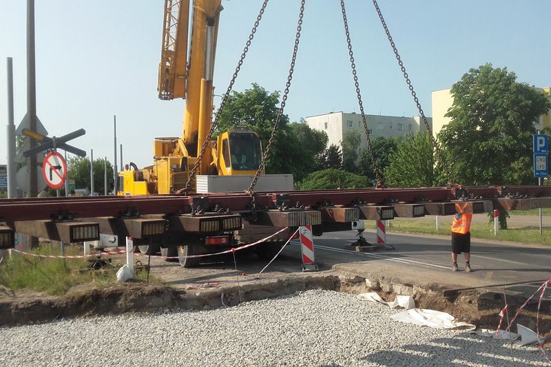 Rozładunek przejazdu kolejowo-tramwajowego