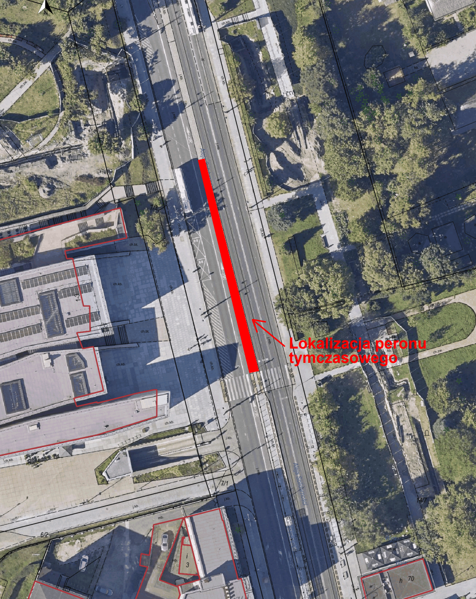 Wyłączenie wiaty na Al. Solidarności w Toruniu - mapka
