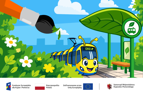 grafika promująca konkurs Twój EKO przystanek - wesoły tramwaj